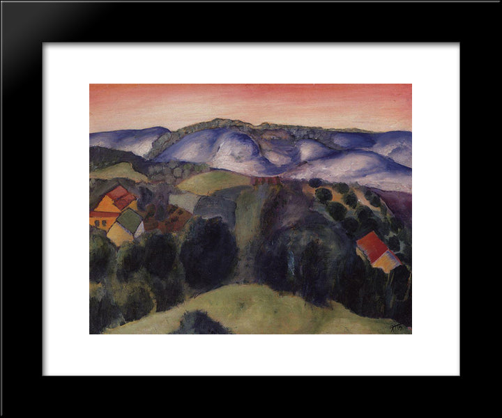 Neighborhoods Khvalynsk 20x24 Black Modern Wood Framed Art Print Poster by Petrov Vodkin, Kuzma