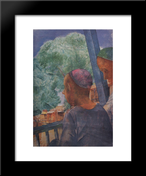 Samarkand 20x24 Black Modern Wood Framed Art Print Poster by Petrov Vodkin, Kuzma