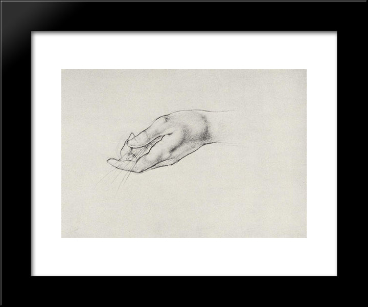 Drawing Hands 20x24 Black Modern Wood Framed Art Print Poster by Petrov Vodkin, Kuzma