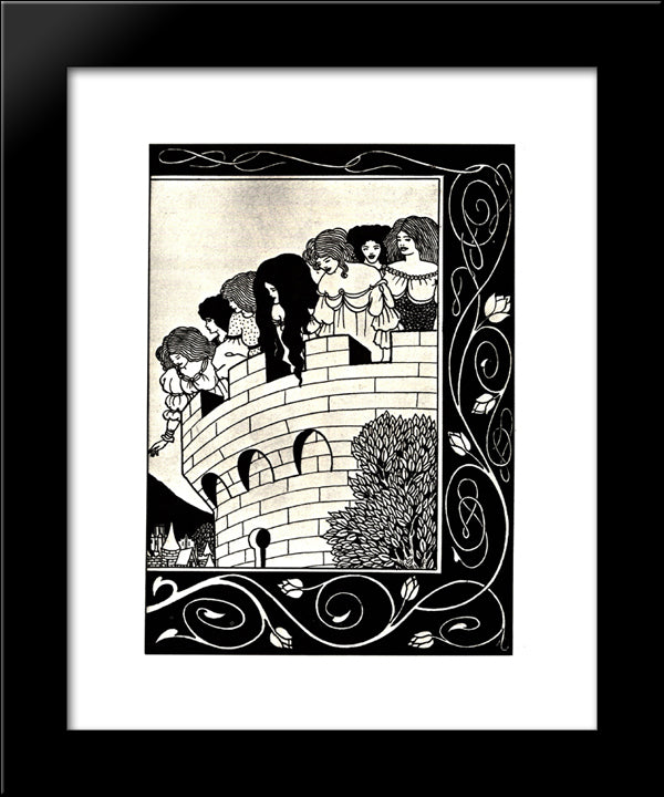 A Devil In Woman'S Likeness 2 20x24 Black Modern Wood Framed Art Print Poster by Beardsley, Aubrey