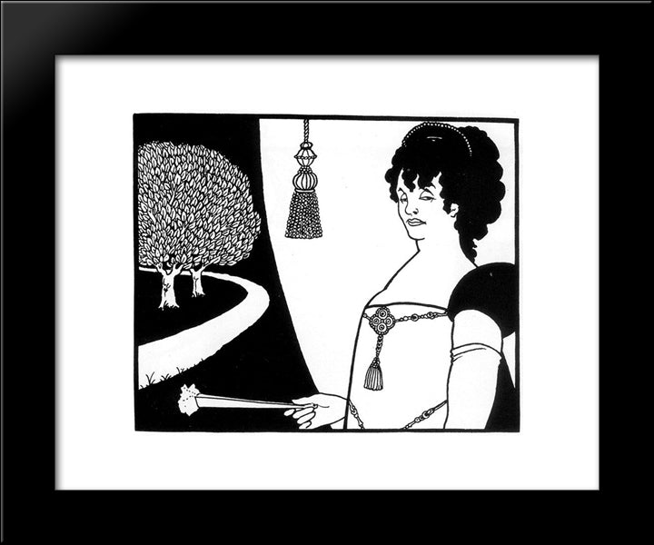 Madame Rejane 20x24 Black Modern Wood Framed Art Print Poster by Beardsley, Aubrey