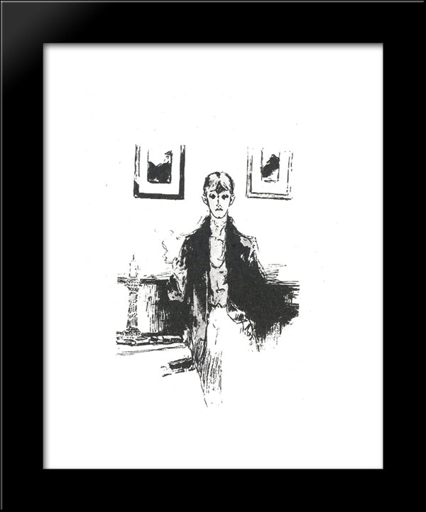 Self-Portait 20x24 Black Modern Wood Framed Art Print Poster by Beardsley, Aubrey