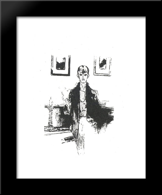 Self-Portait 20x24 Black Modern Wood Framed Art Print Poster by Beardsley, Aubrey