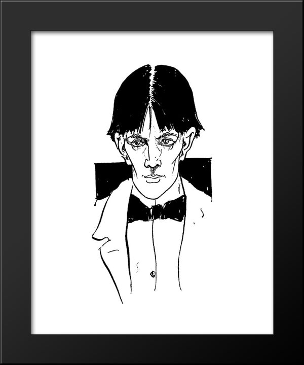 Self-Portait 20x24 Black Modern Wood Framed Art Print Poster by Beardsley, Aubrey