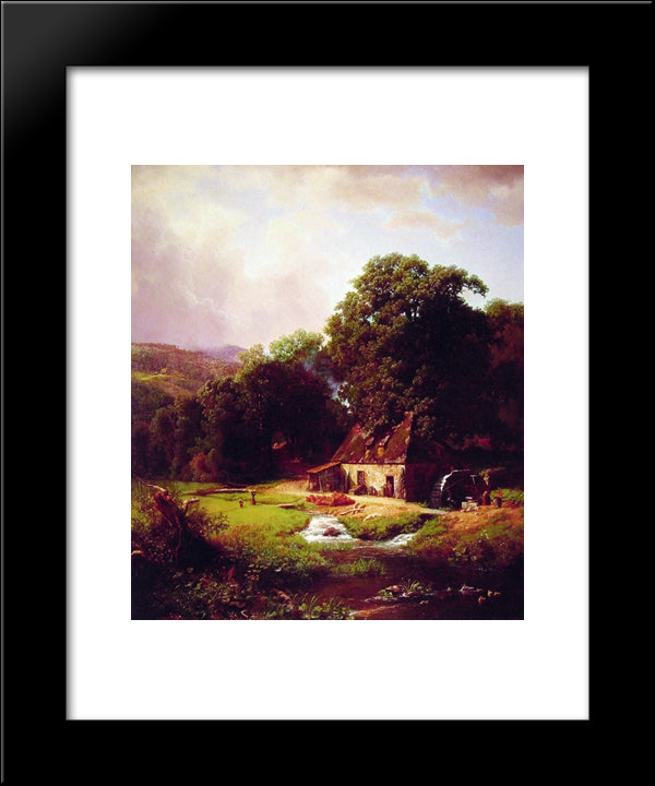 The Old Mill 20x24 Black Modern Wood Framed Art Print Poster by Bierstadt, Albert