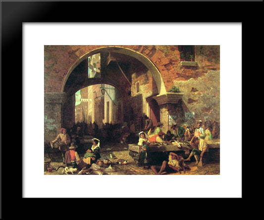 The Arch Of Octavius 20x24 Black Modern Wood Framed Art Print Poster by Bierstadt, Albert