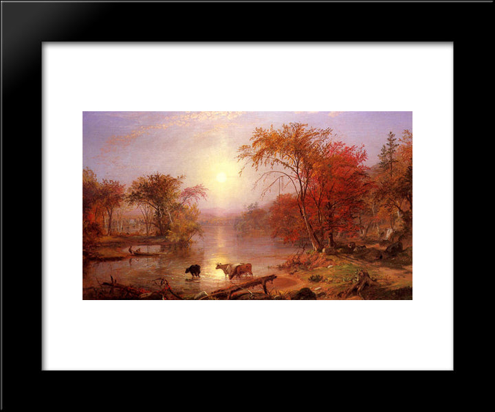 Indian Summer Hudson River 20x24 Black Modern Wood Framed Art Print Poster by Bierstadt, Albert