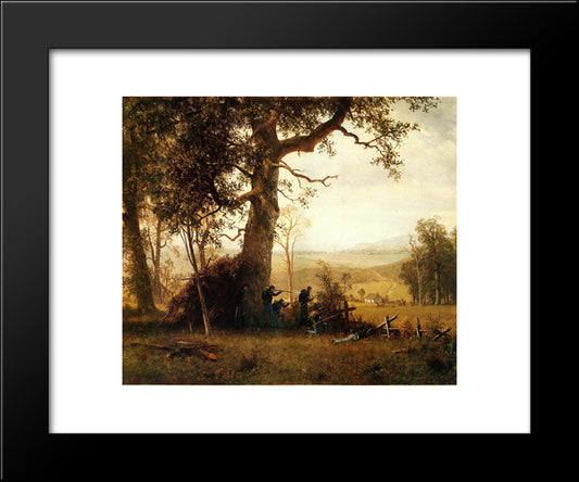 Guerrilla Warfare. Picket Duty In Virginia 20x24 Black Modern Wood Framed Art Print Poster by Bierstadt, Albert