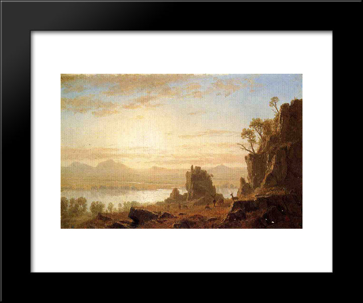 The Columbia River, Oregon 20x24 Black Modern Wood Framed Art Print Poster by Bierstadt, Albert