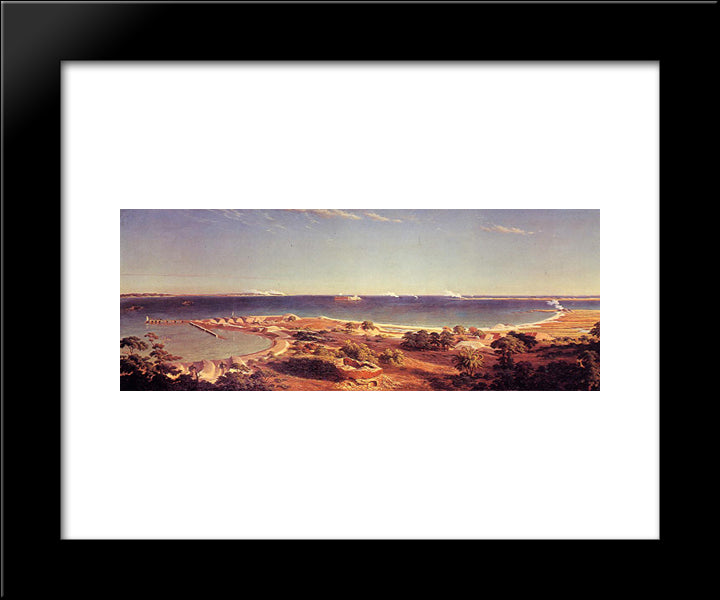 The Bombardment Of Fort Sumter 20x24 Black Modern Wood Framed Art Print Poster by Bierstadt, Albert