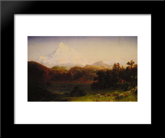 Mount Hood, Oregon 20x24 Black Modern Wood Framed Art Print Poster by Bierstadt, Albert
