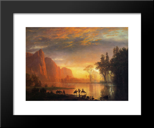 Yosemite Valley Sunset 20x24 Black Modern Wood Framed Art Print Poster by Bierstadt, Albert