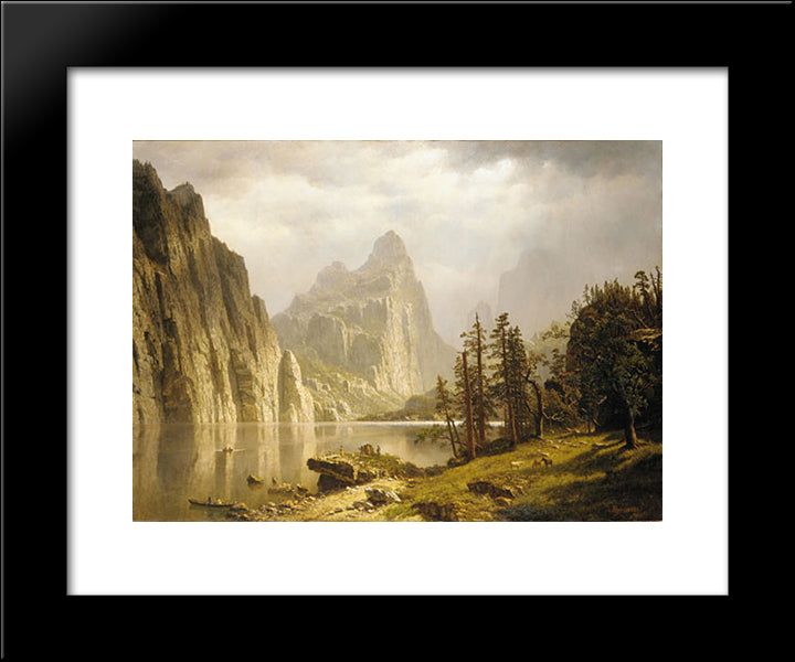 Merced River, Yosemite Valley 20x24 Black Modern Wood Framed Art Print Poster by Bierstadt, Albert