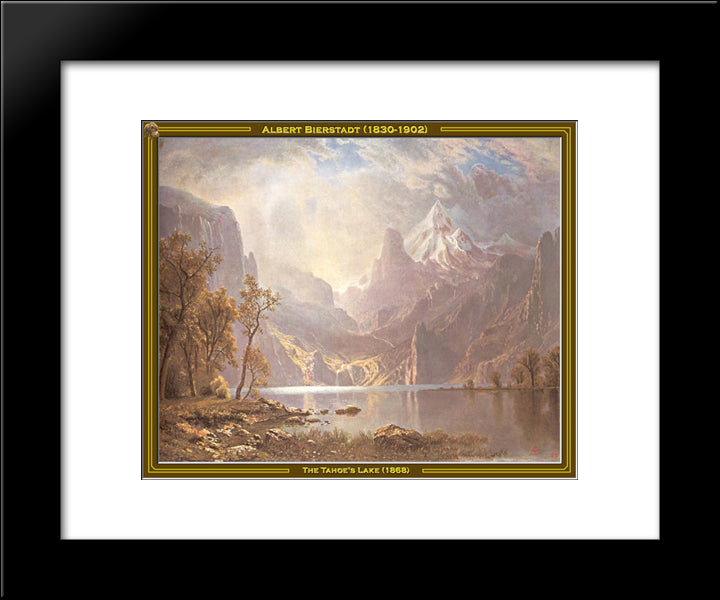 The Tahoe'S Lake 20x24 Black Modern Wood Framed Art Print Poster by Bierstadt, Albert