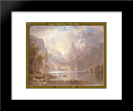 The Tahoe'S Lake 20x24 Black Modern Wood Framed Art Print Poster by Bierstadt, Albert