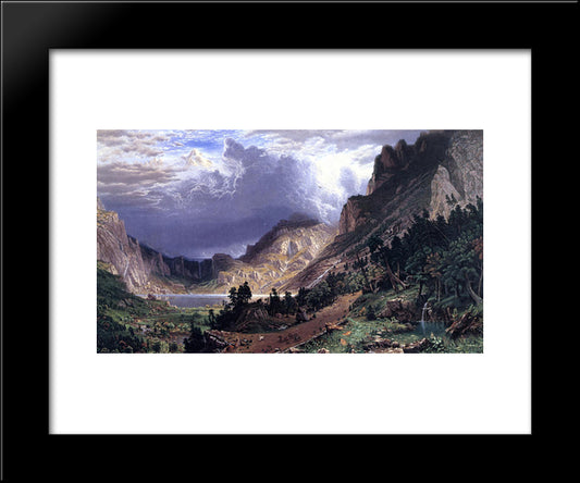 Storm In The Rocky Mountains, Mt. Rosalie 20x24 Black Modern Wood Framed Art Print Poster by Bierstadt, Albert