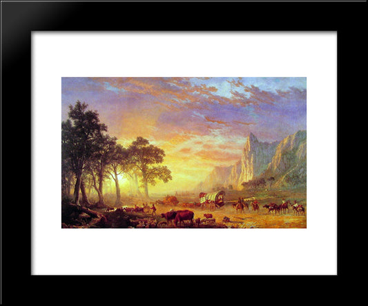 The Oregon Trail 20x24 Black Modern Wood Framed Art Print Poster by Bierstadt, Albert