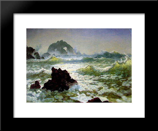 Seal Rock, California 20x24 Black Modern Wood Framed Art Print Poster by Bierstadt, Albert