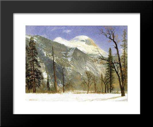 Winter In Yosemite Valley 20x24 Black Modern Wood Framed Art Print Poster by Bierstadt, Albert
