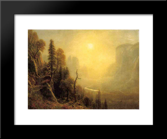 Study For Yosemite Valley, Glacier Point Trail 20x24 Black Modern Wood Framed Art Print Poster by Bierstadt, Albert