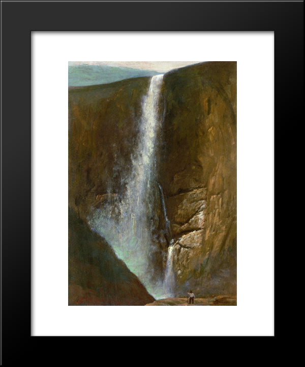 The Falls 20x24 Black Modern Wood Framed Art Print Poster by Bierstadt, Albert