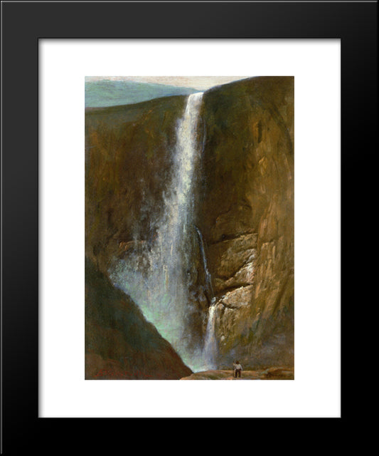 The Falls 20x24 Black Modern Wood Framed Art Print Poster by Bierstadt, Albert