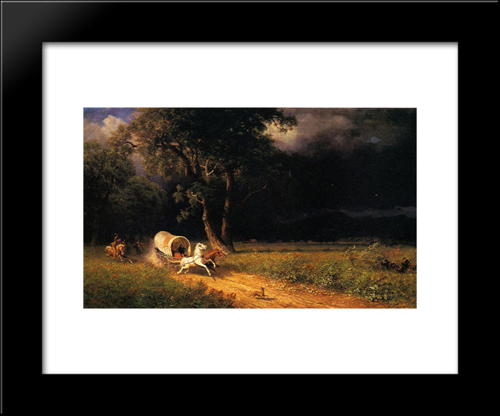 The Ambush 20x24 Black Modern Wood Framed Art Print Poster by Bierstadt, Albert