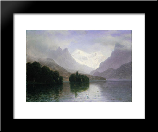 Mountain Scene 20x24 Black Modern Wood Framed Art Print Poster by Bierstadt, Albert