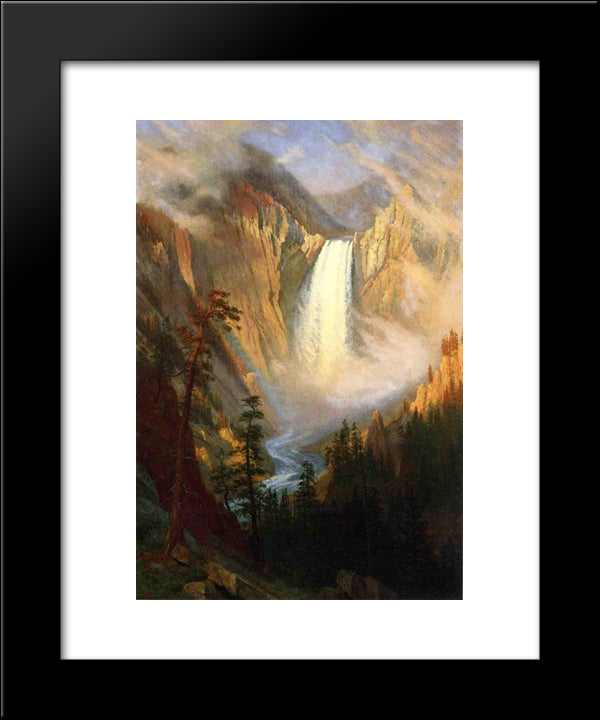 Yellowstone Falls 20x24 Black Modern Wood Framed Art Print Poster by Bierstadt, Albert