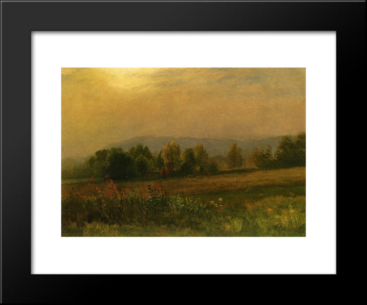 New England Landscape 20x24 Black Modern Wood Framed Art Print Poster by Bierstadt, Albert