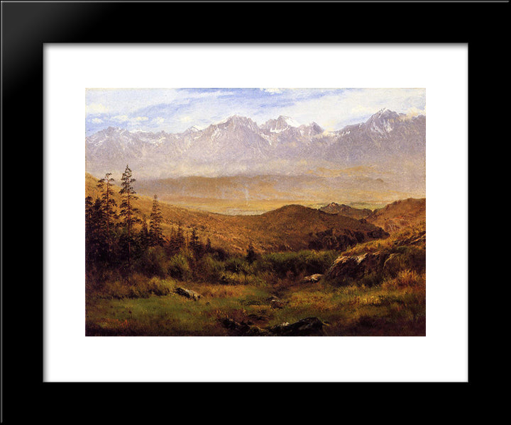 In The Foothills Of The Mountains 20x24 Black Modern Wood Framed Art Print Poster by Bierstadt, Albert