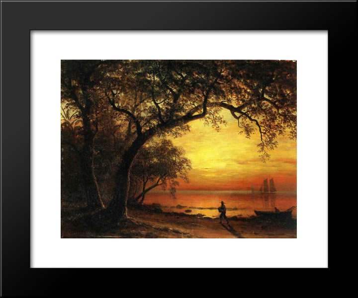 Island Of New Providence 20x24 Black Modern Wood Framed Art Print Poster by Bierstadt, Albert