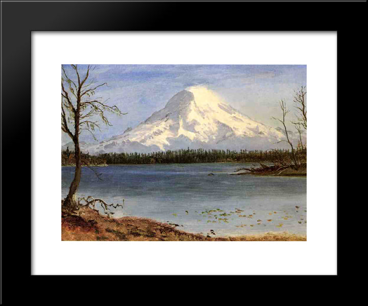 Lake In The Rockies 20x24 Black Modern Wood Framed Art Print Poster by Bierstadt, Albert