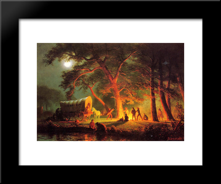 Oregon Trail 20x24 Black Modern Wood Framed Art Print Poster by Bierstadt, Albert