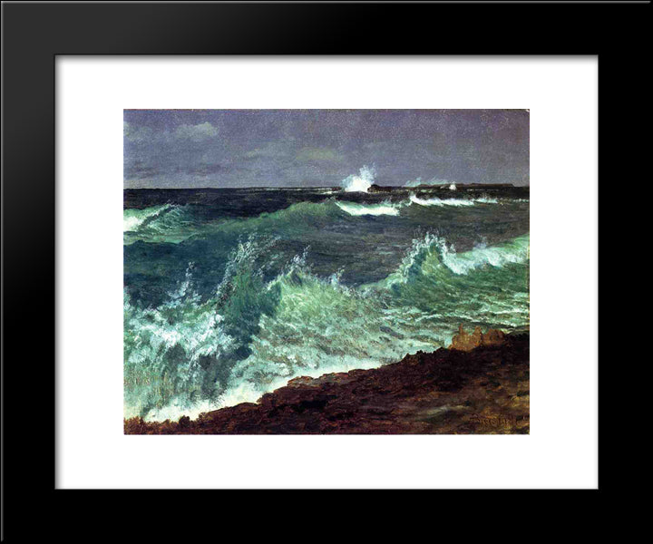 Seascape 20x24 Black Modern Wood Framed Art Print Poster by Bierstadt, Albert