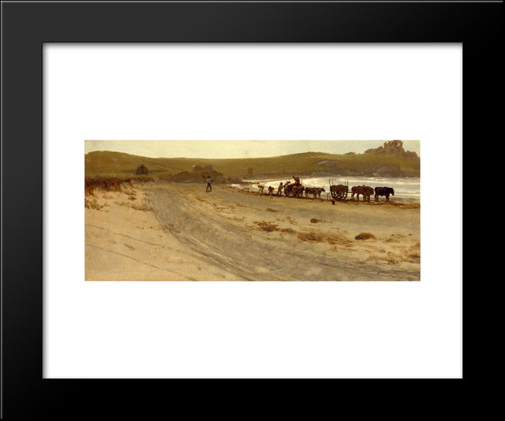 Seaweed Harvesting 20x24 Black Modern Wood Framed Art Print Poster by Bierstadt, Albert