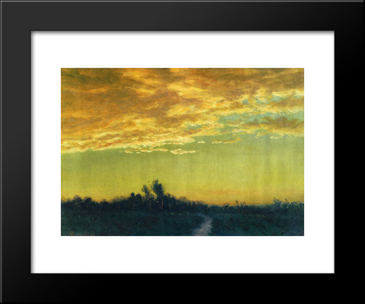 Twilight Over The Path 20x24 Black Modern Wood Framed Art Print Poster by Bierstadt, Albert