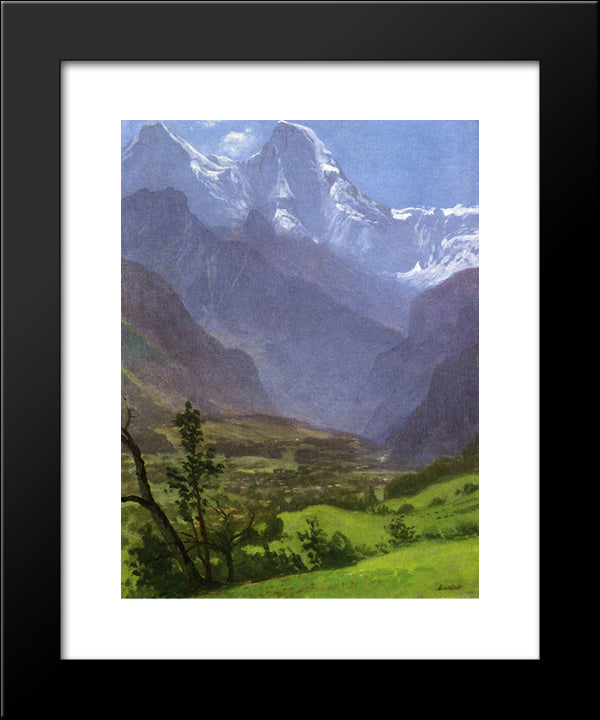 Twin Peaks, Rockies 20x24 Black Modern Wood Framed Art Print Poster by Bierstadt, Albert