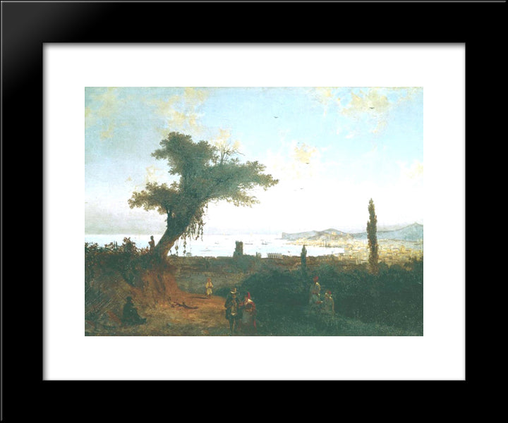 The Old Feodosia 20x24 Black Modern Wood Framed Art Print Poster by Aivazovsky, Ivan