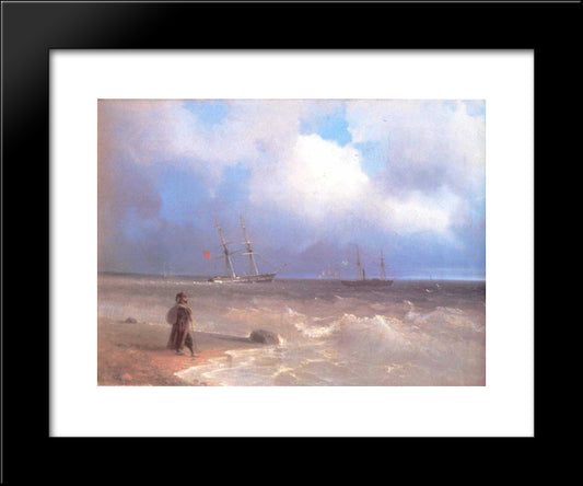 Sea Coast 20x24 Black Modern Wood Framed Art Print Poster by Aivazovsky, Ivan
