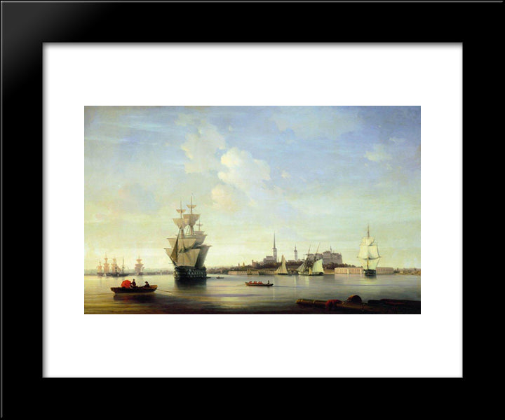 Reval 20x24 Black Modern Wood Framed Art Print Poster by Aivazovsky, Ivan