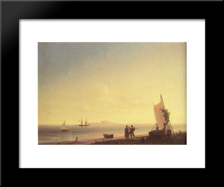 View On The Capri 20x24 Black Modern Wood Framed Art Print Poster by Aivazovsky, Ivan