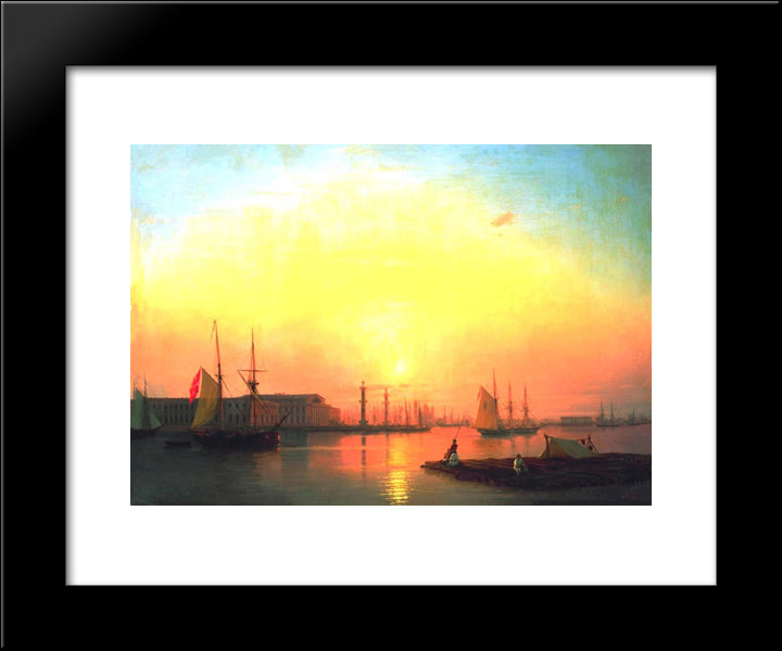 Exchange Of Peterburg 20x24 Black Modern Wood Framed Art Print Poster by Aivazovsky, Ivan