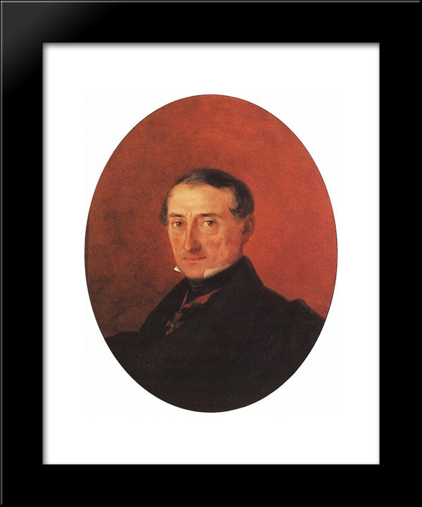 Portrait Of A I Kaznacheev 20x24 Black Modern Wood Framed Art Print Poster by Aivazovsky, Ivan