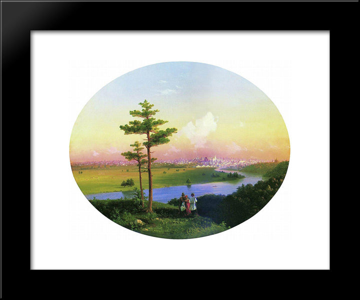 View Of Moscow From Sparrow Hills 20x24 Black Modern Wood Framed Art Print Poster by Aivazovsky, Ivan