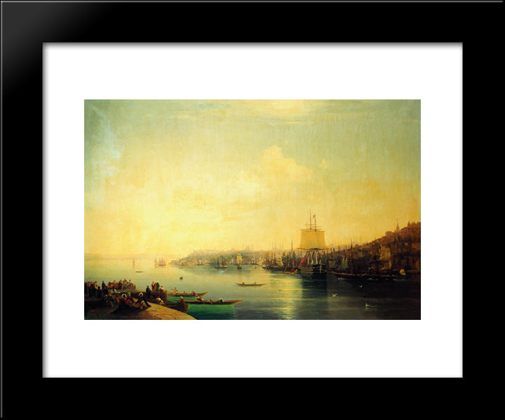 View Of Constantinople 20x24 Black Modern Wood Framed Art Print Poster by Aivazovsky, Ivan
