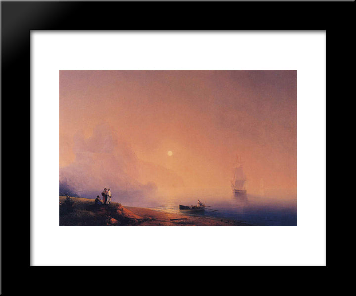 Crimean Tartars On The Sea Shore 20x24 Black Modern Wood Framed Art Print Poster by Aivazovsky, Ivan