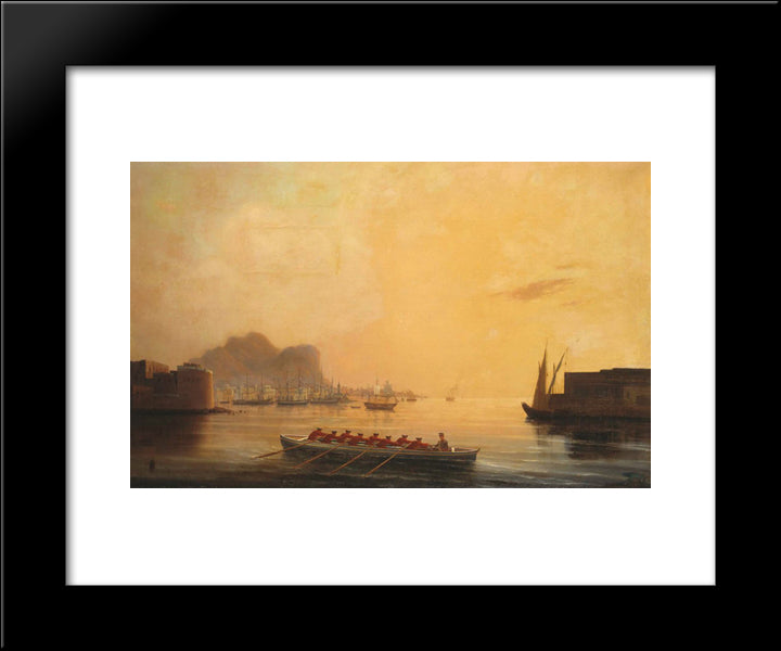 Harbor 20x24 Black Modern Wood Framed Art Print Poster by Aivazovsky, Ivan