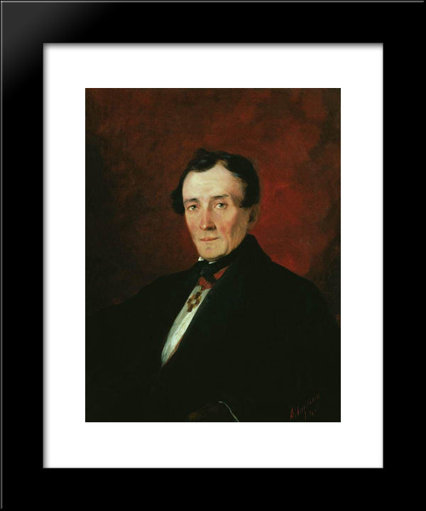 Portrait Of A Man 20x24 Black Modern Wood Framed Art Print Poster by Aivazovsky, Ivan