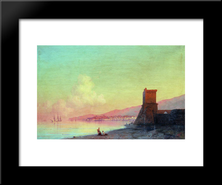 Sunrise In Feodosia 20x24 Black Modern Wood Framed Art Print Poster by Aivazovsky, Ivan